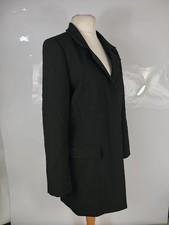 Fuchs Schmitt X Peter Hahn Women's Black Long Jacket Overcoat Made In EU 14 UK