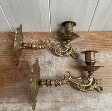 2 x Decorative Piano Brass Wall Sconce one arm Candlesticks Candle Holders Pair
