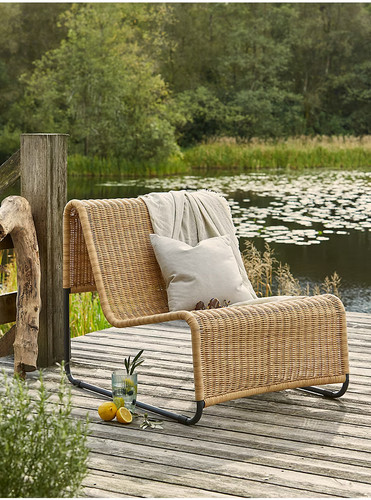 Rattan garden lounge chair - garden,