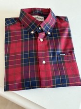 Barbour Red Checked Tartan Cotton Shirt Medium Tailored Fit Cost £75 BNWOT