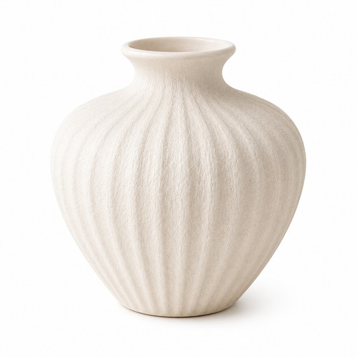 Ceramic vase 16cm ribbed - ceramic, –