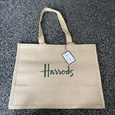Harrods London Jute Shopper Bag Reusable BNWT