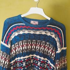 VTG Concrete Mix Round Neck Coogi Style Jumper  Size XL Geometric Retro