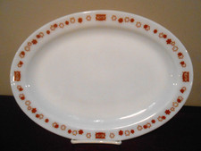 Pyrex Oval Milk Glass Red