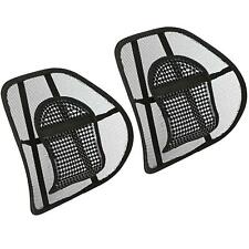 2 x Chair Back Support Seat Tight with Positioning Strap and Mesh Lumbar Grill