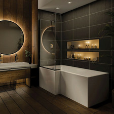 Shaped 1600 850mm shower - l-shaped,