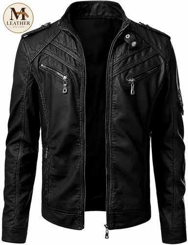 Men black genuine lambskin - black,