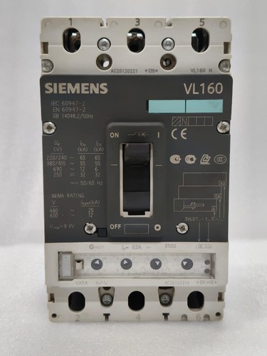 Siemens vl160 3pole 63a 55ka - 3pole,