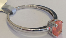 Gemporia sterling silver & Neon Pink Ethiopian Opal solitaire ring size R/S