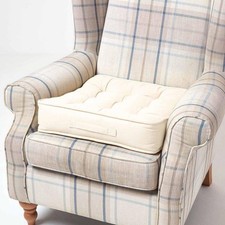 Cream Armchair Booster Cushion 50x50cm Firm 10cm Thick Support Seat Pad