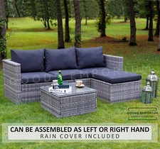 Rattan Garden Furniture Corner Lounger Sofa Set 4 Seat Seater Patio Conservatory