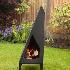 Modern steel chimenea - modern, mild