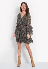 HUSH Daisy Mini Dress, Long Sleeve, Size 12 with Lining Elasticated Waist