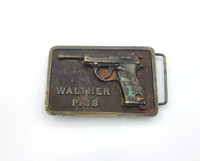 Walther P.38 Brass Belt Buckle 1975 Adezy 