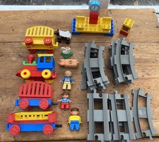Duplo Trains grey Track Freight Train Vintage Push Along bundle