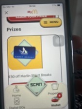 McDonald’s Monopoly Voucher £50 off Merlin Short Break