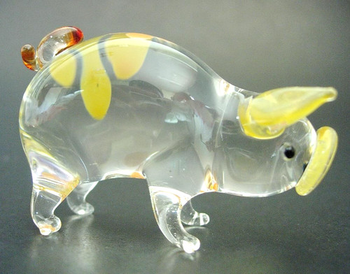 Blown glass pig - glass,