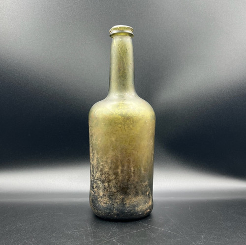 Dark green glass wine bottle - glass,