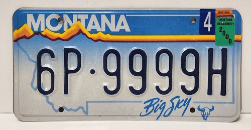 Montana license plate 9999h - montana,