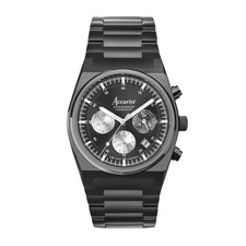 Accurist Origin 41mm Mens Round Black Analogue Watch with Black Bracelet