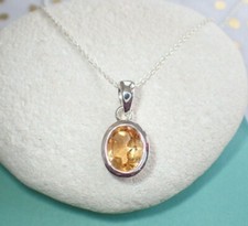 Real Citrine Pendant Oval