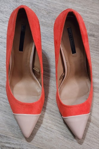 Zara women orange suede - women's,