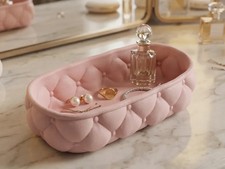 Pink Quilted Vanity Tray –