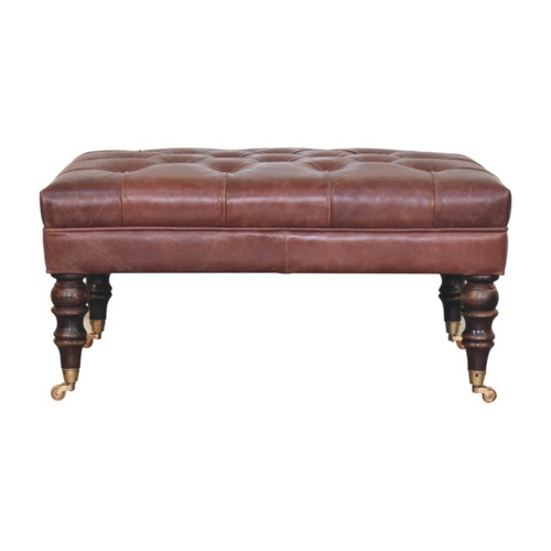 Vintage brown leather - vintage, ottoman