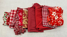 scrap fabric bundle -gorgeous reds