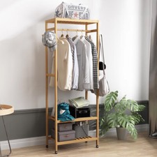 Wooden Garment Coat Clothes Stand Shoe Rack Clothes Hanger Holder Shelf Storage
