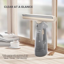 SUPERLEX Window Vac Compact Cordless Glass with Cleaning Cloths Extension Grey