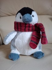 Cute & Cuddly Penguin With Scarf. Soft Plush Toy 8" / 20cm