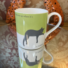 Repeat Repeat Silhouette Bone China Cat Mug Wake Me Up When it’s Er Bedtime T9