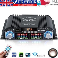 1600W Digital Power Amplifier Bluetooth Stereo HiFi Audio 4CH USB SD FM Remote