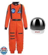 ReliBeauty kids girls boys Astronaut Costume with Space Helmet，8-9/140