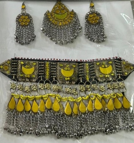 Yellow afghan full jewellery - yellow,