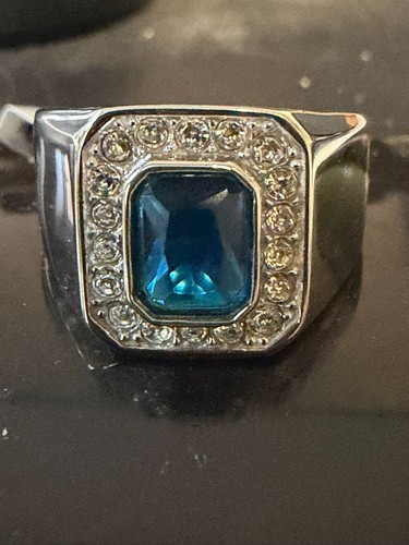 Mens sapphire ring silver - sapphire,
