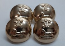 Large Army Buttons Rank Prince of Wales Own Regiment of Yorkshire Insignia X4