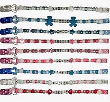 Personalised dummy clips Chain strap bling Boys and Girls
