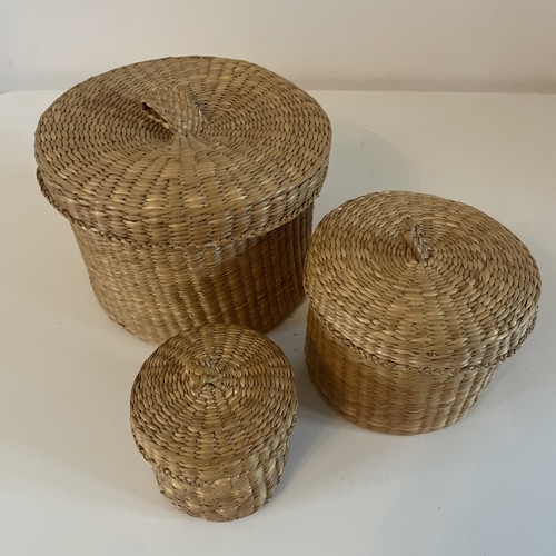Vtg sea grass woven baskets - vtg,