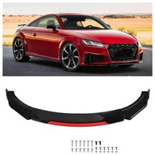 Gloss Black Red Front Bumper Lip Spoiler Splitter Body Kit For Audi TT 2006-2014