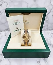 Mens Rolex Oyster Perpetual Datejust - Factory Diamond Dial - Box / Papers.