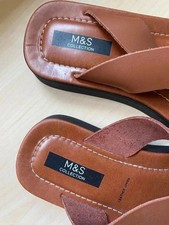 M&S Brown Leather Toe Post