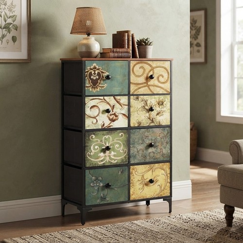 Elegant drawer fabric chest - 8-drawer,