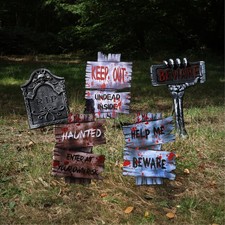 5 X TOMBSTONES GRAVESTONE HALLOWEEN DECORATION GRAVEYARD SIGNS HALLOWEEN PROP