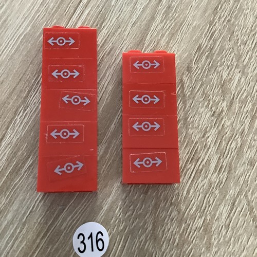 Lego brick 3004pb088 - 9x, red