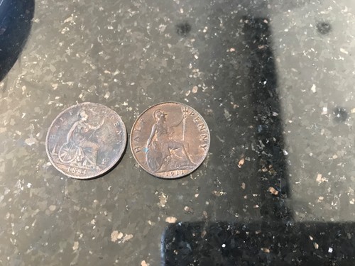 Collection half pennies - collection, of