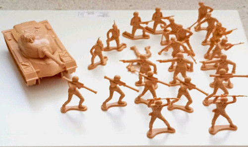 Unpainted plastic toy soldier - plastic,