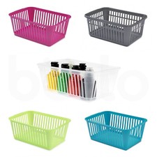 Plastic Handy Basket Home Office School Kitchen Pharmacy Tidy Storage Organizer