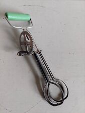 Vintage Hand Whisk Egg Whisk Hand Beater Mixer Green Handle Skyline Retro